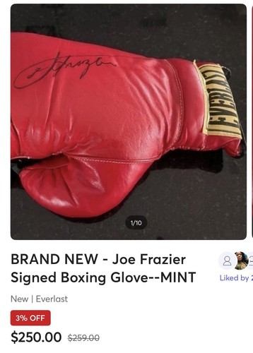 Everlast joe frazier signed - frazier,