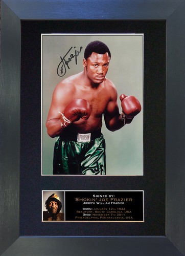Joe frazier mounted signed - joe,